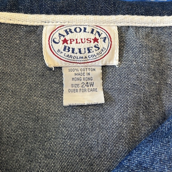 Carolina Plus Blues Denim Jean Top with Sailor Collar, 24W - Picture 6 of 6